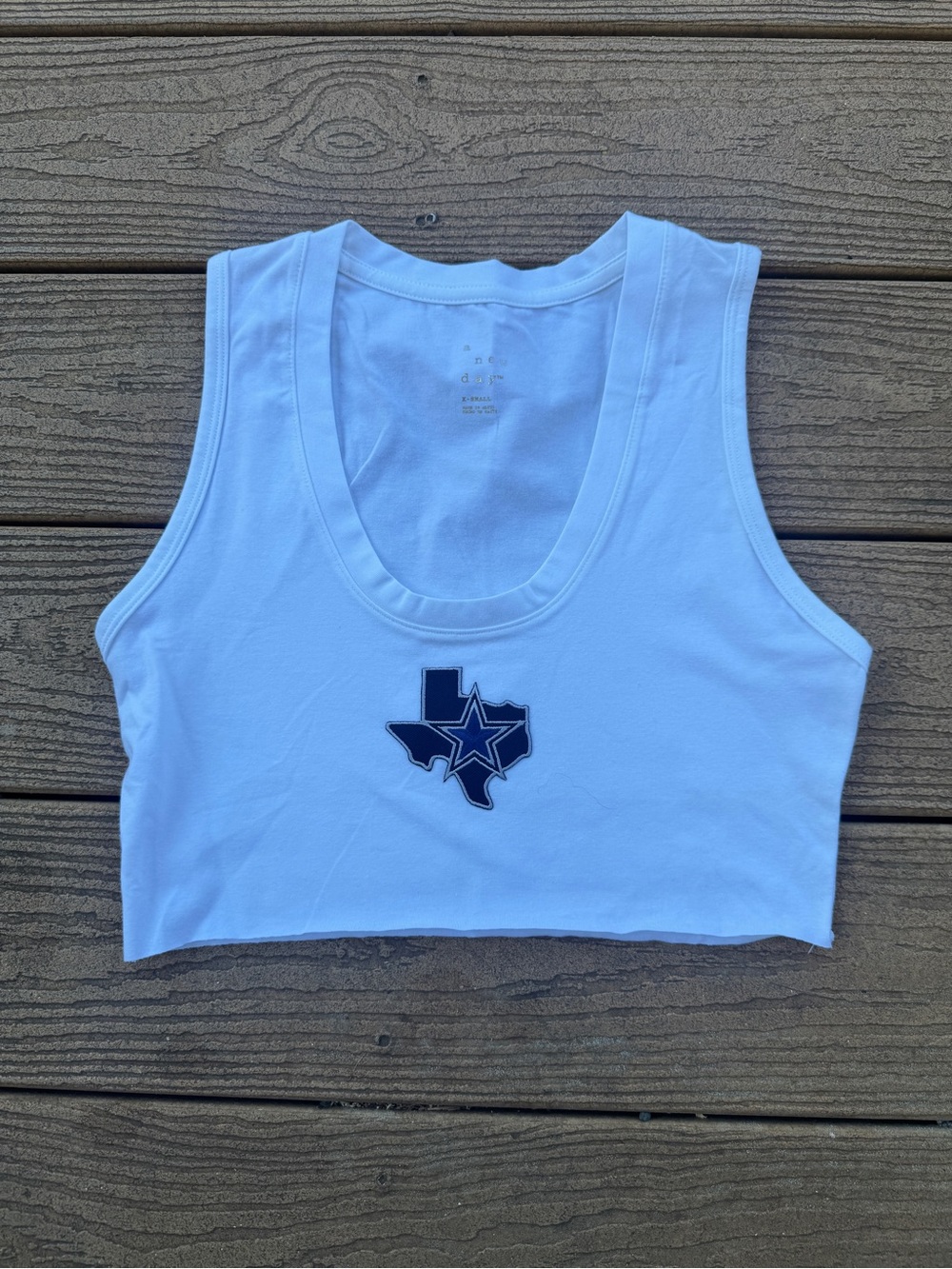 Dallas Cowboys White Crop Tank Top
